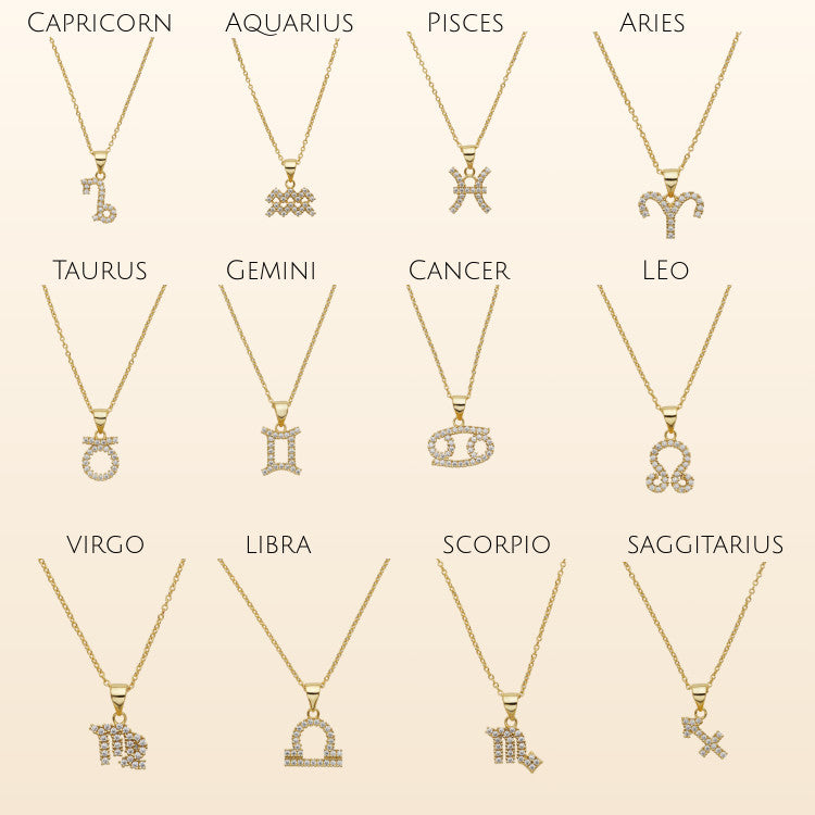 Zodiac Charm Necklace in Gold Vermeil