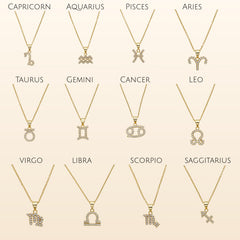 Zodiac Charm Necklace in Gold Vermeil