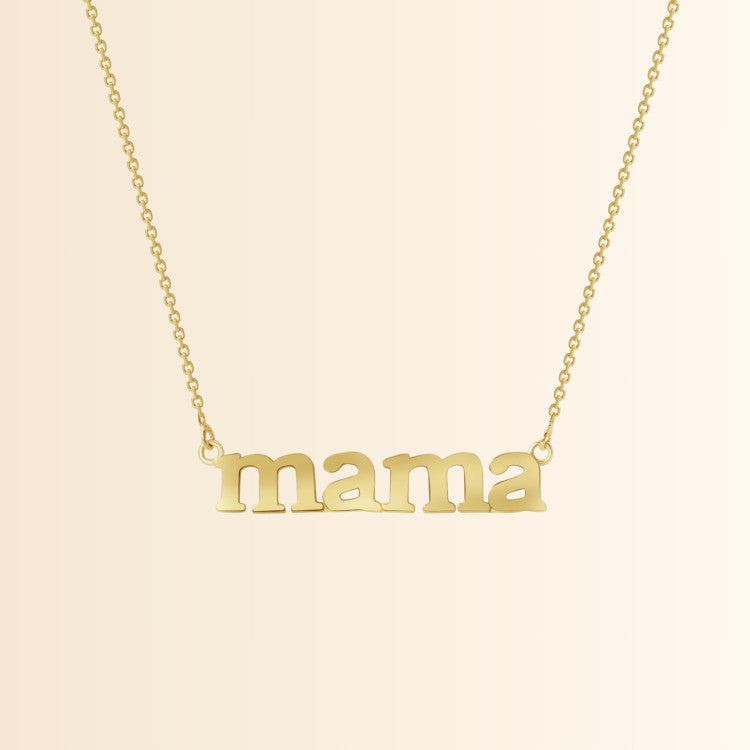 ‘MAMA’ Dainty Necklace in Solid Gold