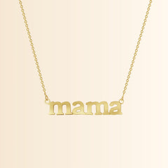 ‘MAMA’ Dainty Necklace in Solid Gold