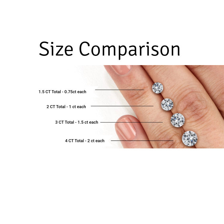 Lab Grown Diamond Studs 1.5Ct-4Ct Total