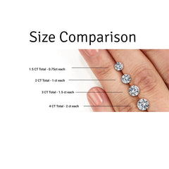 Lab Grown Diamond Studs 1.5Ct-4Ct Total