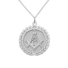 Round Masonic Symbol Pendant Necklace