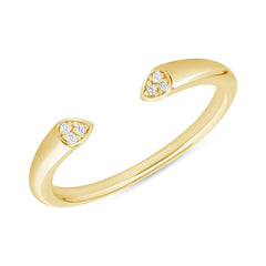 Diamond Stackable Open Ring In Solid Gold
