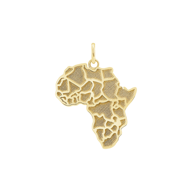 Gold Plated Africa Continent Map Pendant/Necklace - Gold Plated Vermeil 925 Sterling Silver Pendant