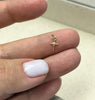 Solid Gold Heart Cross Charm Dainty Love Pendant