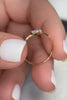 10k/14k Oval Lab Grown Diamond Half Bezel Ring Solid Gold, Thin Dainty Ring, Oval Diamond Pinky Ring
