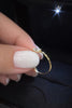 10k/14k Oval Lab Grown Diamond Half Bezel Ring Solid Gold, Thin Dainty Ring, Oval Diamond Pinky Ring
