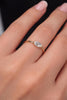 10k/14k Oval Lab Grown Diamond Half Bezel Ring Solid Gold, Thin Dainty Ring, Oval Diamond Pinky Ring