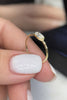 10k/14k Oval Lab Grown Diamond Half Bezel Ring Solid Gold, Thin Dainty Ring, Oval Diamond Pinky Ring