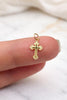 14k & 10k Solid Gold Eastern Orthodox Cross Charm Dainty- TINY Pendant
