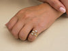 Pear Shape Diamond Wavy Ring, Dainty Stackable Gold Ring, Tear Drop Diamond Pinky Ring, Minimal Solid Gold Band