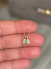 Mini Bezel Set Diamond Charm Pendant, Pear Shape or Emerald Cut Lab Diamond, Dainty Solid Gold Charm, 14K 10K Gold, Layering Necklace