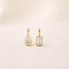 Mini Bezel Set Diamond Charm Pendant, Pear Shape or Emerald Cut Lab Diamond, Dainty Solid Gold Charm, 14K 10K Gold, Layering Necklace