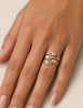 Pear Shape Diamond Wavy Ring, Dainty Stackable Gold Ring, Tear Drop Diamond Pinky Ring, Minimal Solid Gold Band