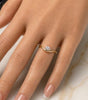 Pear Shape Diamond Wavy Ring, Dainty Stackable Gold Ring, Tear Drop Diamond Pinky Ring, Minimal Solid Gold Band