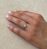 Pear Shape Diamond Wavy Ring, Dainty Stackable Gold Ring, Tear Drop 0.50Ct Diamond Pinky Ring, Minimal Solid Gold Band, 14K/10K Gift for Her