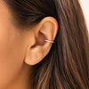 14K Gold Dainty Lab Grown Diamond Pave Thin Ear Cuff – Modern Single Cuff Eternity Diamond