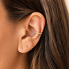 14K Gold Dainty Lab Grown Diamond Pave Thin Ear Cuff – Modern Single Cuff Eternity Diamond