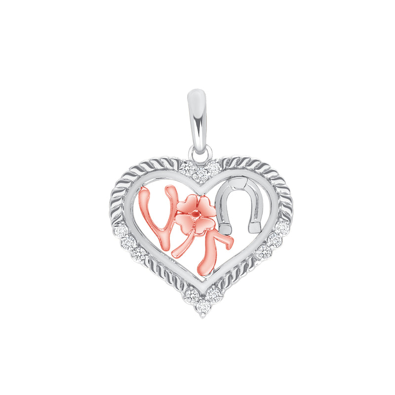 Lucky Charm Heart Rope Pendant Necklace