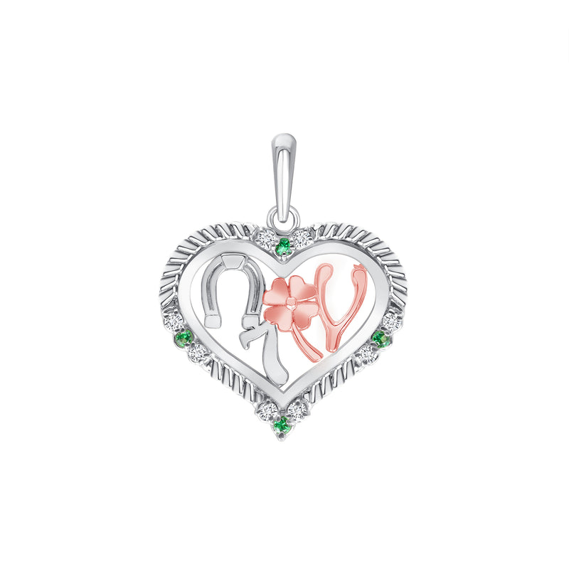 Lucky Charm Heart Rope Pendant Necklace