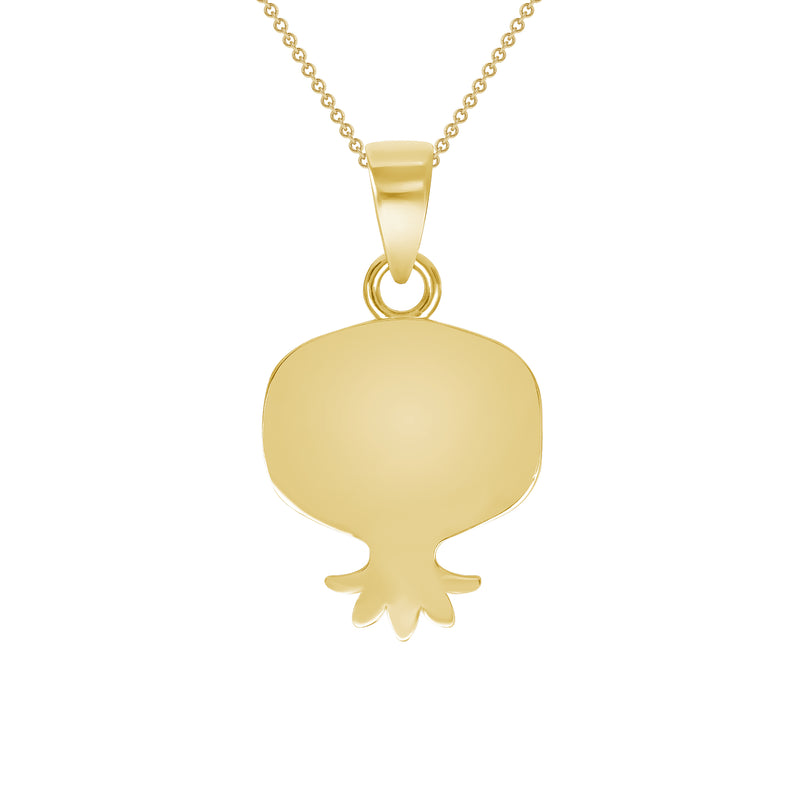 Dainty Armenian Pomegranate Pendant Necklace in 14k Yellow Gold (LG/SM)