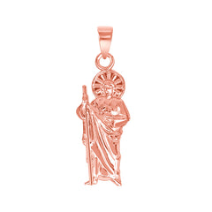 Christian Medieval Knights Religious Charm Pendant Necklace in Solid Gold