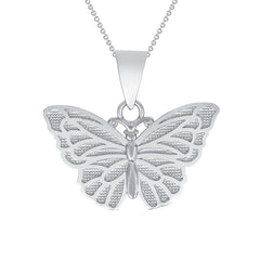 Butterfly Charm Pendant Necklace in Solid Gold