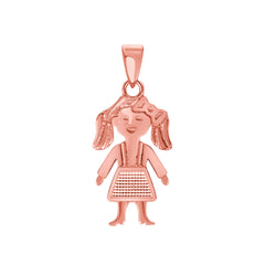 Little Girl Charm Women's Pendant Necklace in Solid Gold