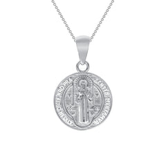 St. Benedict Round Small Pendant in Solid Gold