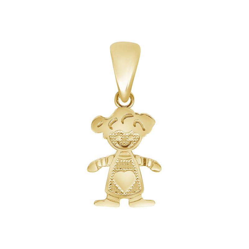 A Little Boy Charm Pendant Necklace in Solid Gold