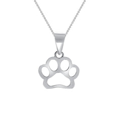 Dog Paw Pendant Necklace in Solid Gold