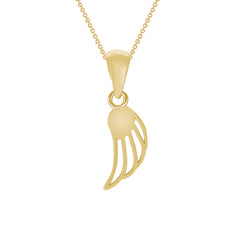 One Wing Pendant Necklace in Solid Gold