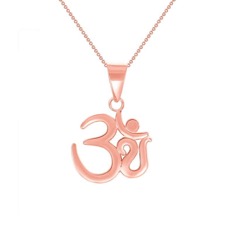 Ohm Pendant Necklace in Solid Gold