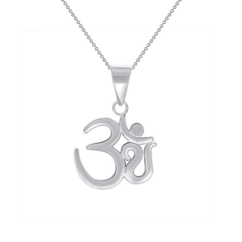 Ohm Pendant Necklace in Solid Gold