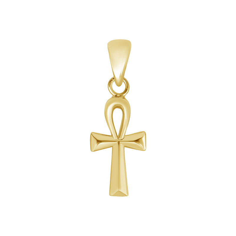 Egyptian Cross Pendant Necklace in Solid Gold