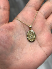St. Gerard Fertility Necklace – 925 Sterling Silver Gold Plated Medal | Pregnancy Prayer Pendant for Women TTC or Expecting