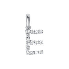 Initial CZ-Accented Pendant Necklace in Solid Sterling Silver