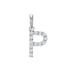 Initial CZ-Accented Pendant Necklace in Solid Sterling Silver