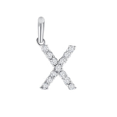 Initial CZ-Accented Pendant Necklace in Solid Sterling Silver