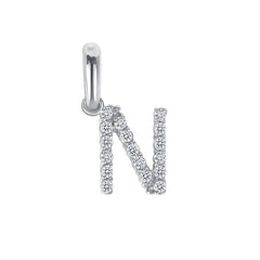 Initial CZ-Accented Pendant Necklace in Solid Sterling Silver