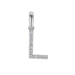 Initial CZ-Accented Pendant Necklace in Solid Sterling Silver