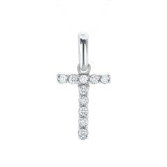 Initial CZ-Accented Pendant Necklace in Solid Sterling Silver