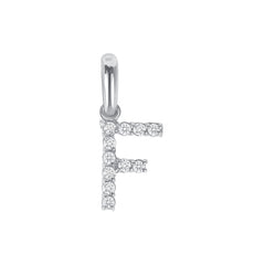 Initial CZ-Accented Pendant Necklace in Solid Sterling Silver