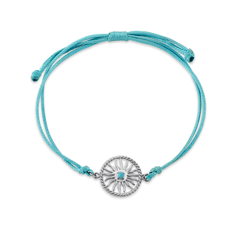 Sterling Silver Turquoise Sun Adjustable Bracelet