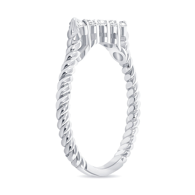 Dainty Diamond Rope Ring in Solid Gold