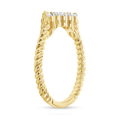 Dainty Diamond Rope Ring in Solid Gold