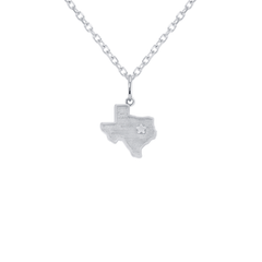 Dainty Texas Map Pendant/Necklace in Solid Gold