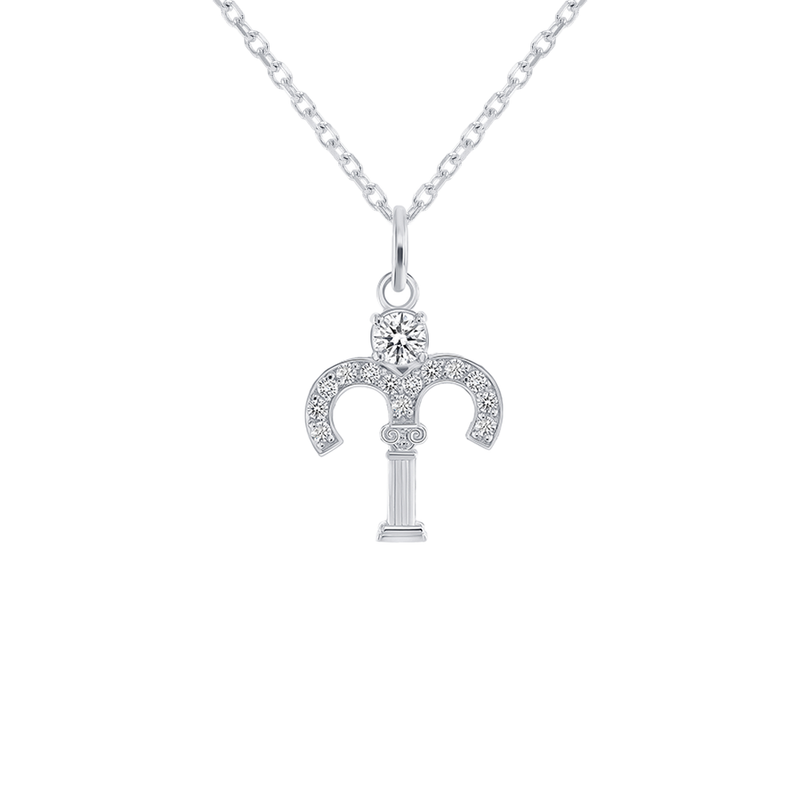Aries Zodiac Cubic Zirconia Pendant/Necklace in Sterling Silver