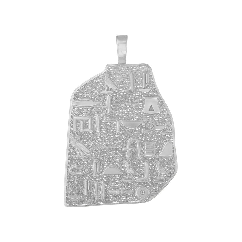 Egyptian Hieroglyphic Pendant Necklace in Sterling Silver